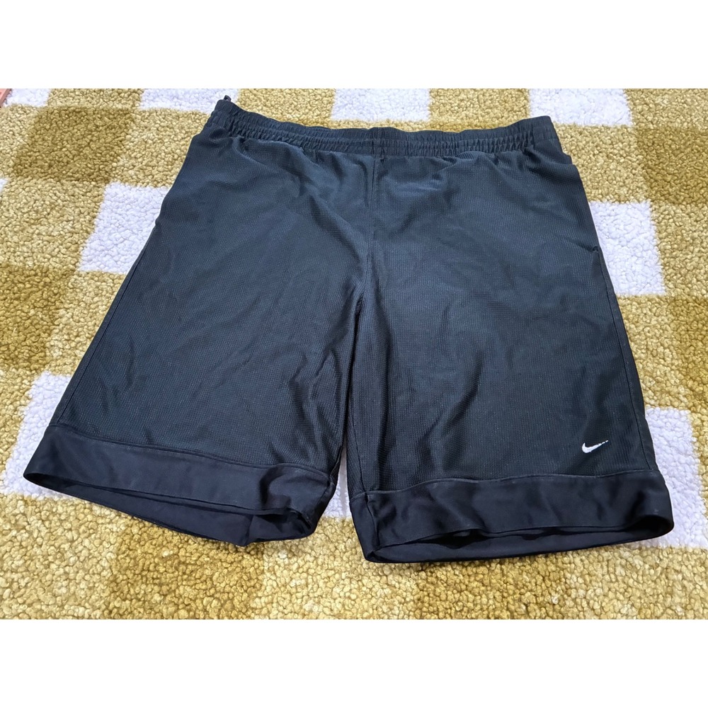 Nike Mens XXL Black Mesh Basketball Shorts Athletic Training Gym Swoosh Logo